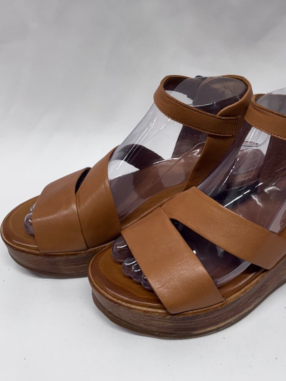 MIZ MOOZ WOMEN'S WEDGE SANDALS ANKLE BUCKLE BRANDY 37EU / 7US # T-98 - Picture 2 of 5